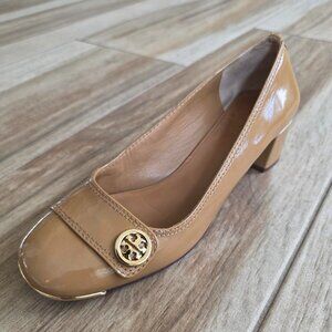 Tory Burch Marion Chestnut Patent Leather Pumps 36.5M